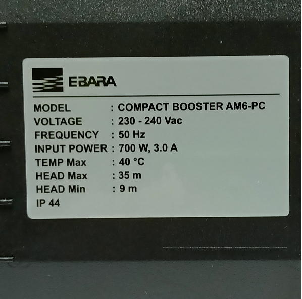 EBARA Compact Booster Pump AM6-PC 0.4 kW - Pump Era Sdn. Bhd.